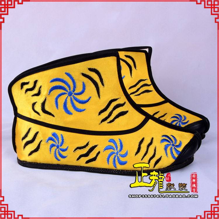 安远.美猴王靴子虎纹靴金黄快靴 猴鞋